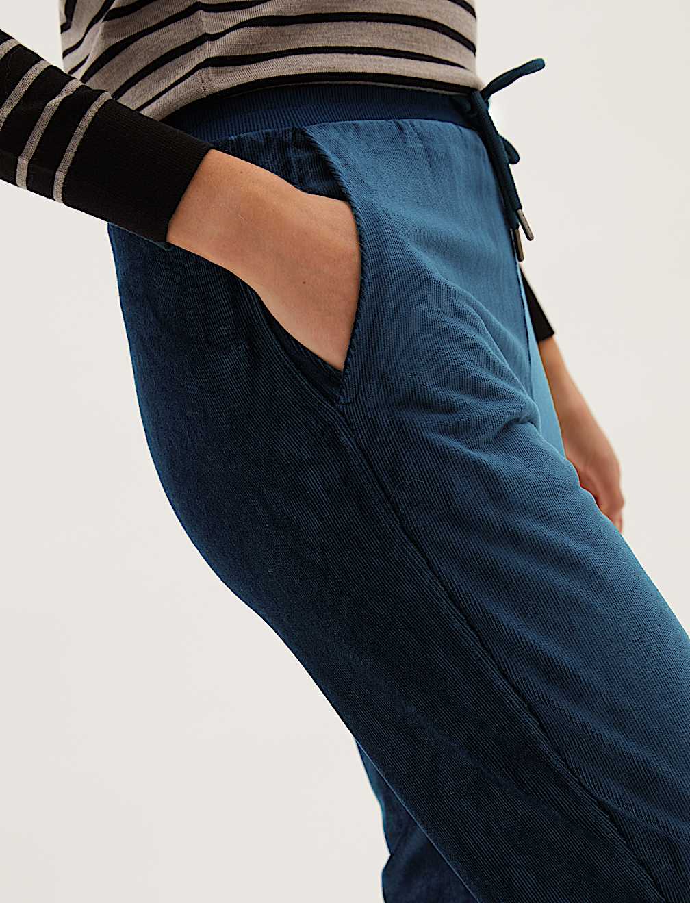 Velour Tapered Ankle Grazer Joggers