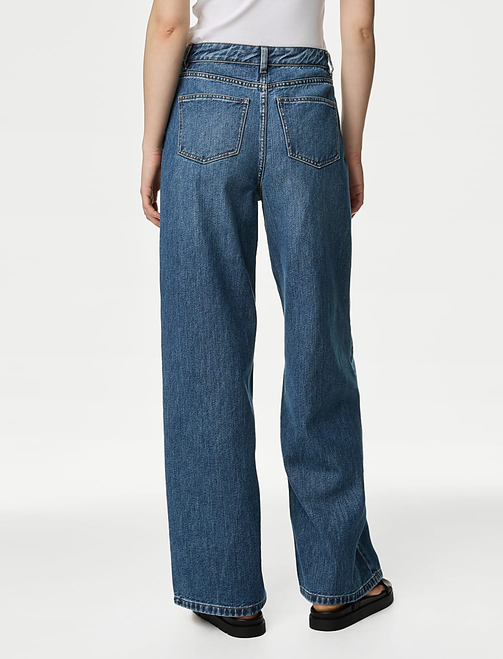 Slouchy Mid Rise Wide Leg Jeans
