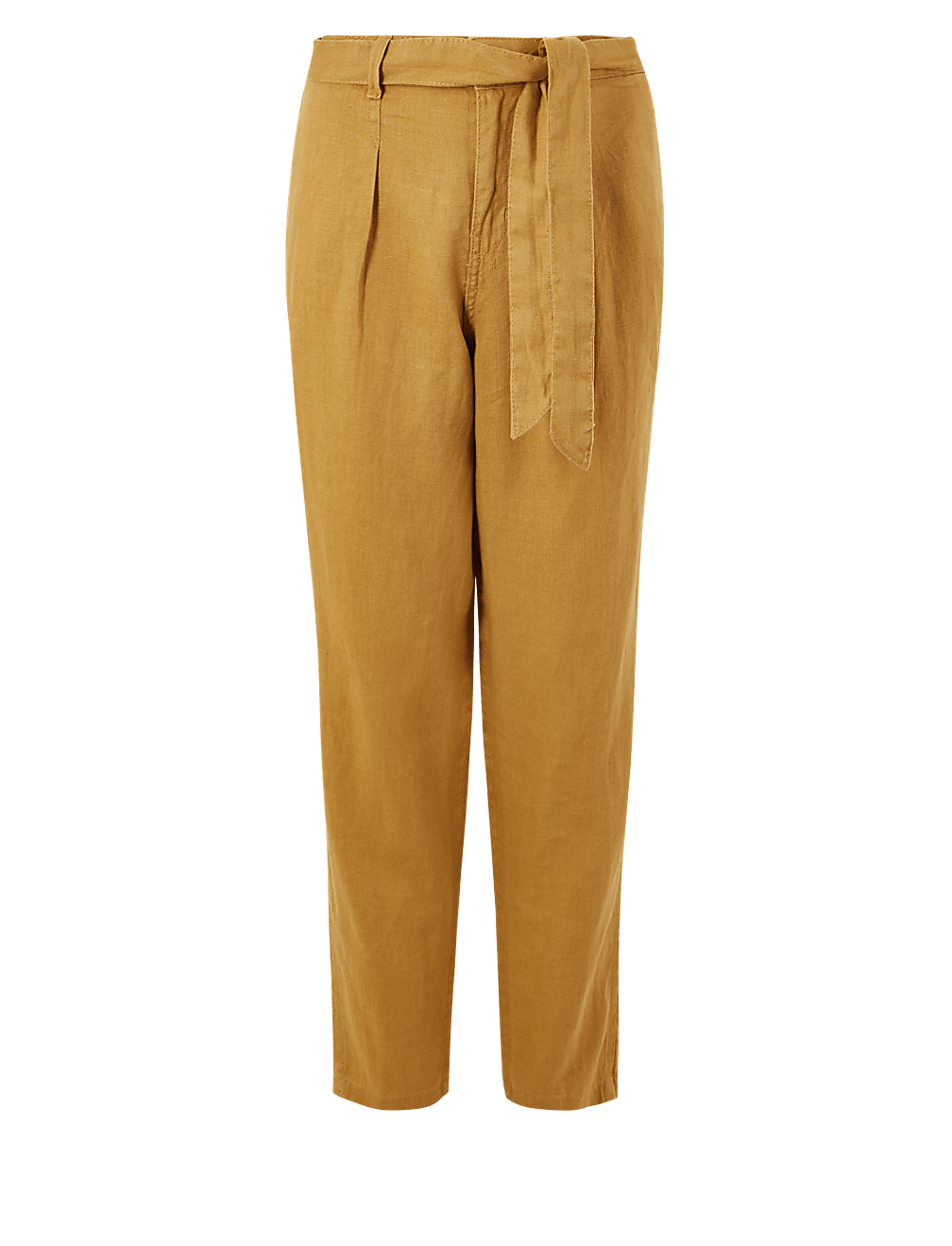 Pure Linen Tapered Leg Trousers