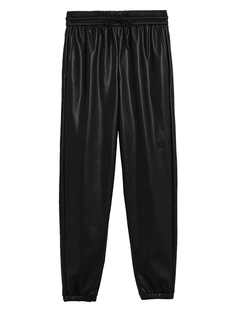 Leather Look Tapered Joggers