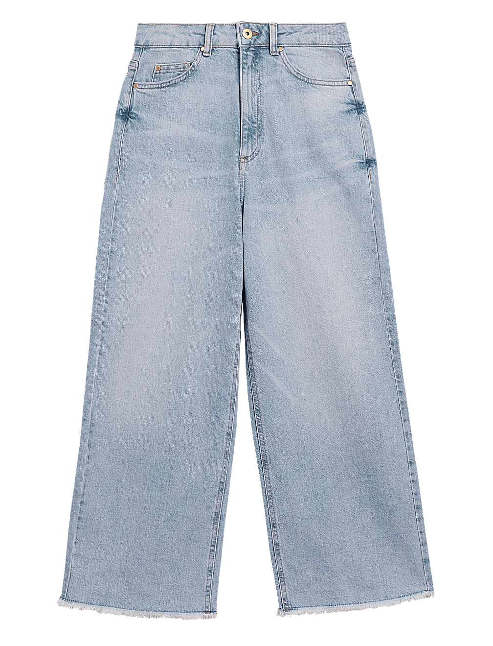 High Waisted Wide Leg Cropped Jeans
