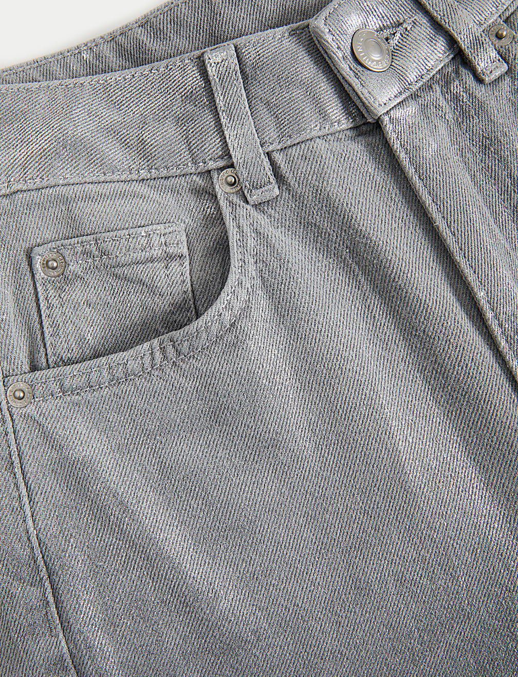 Metallic Wide Leg Jeans