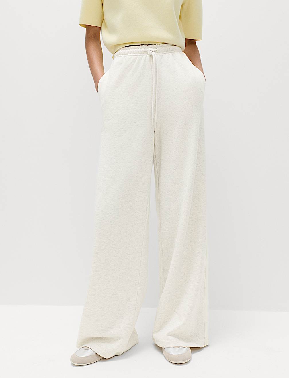 Pure Cotton Side Stripe Wide Leg Joggers