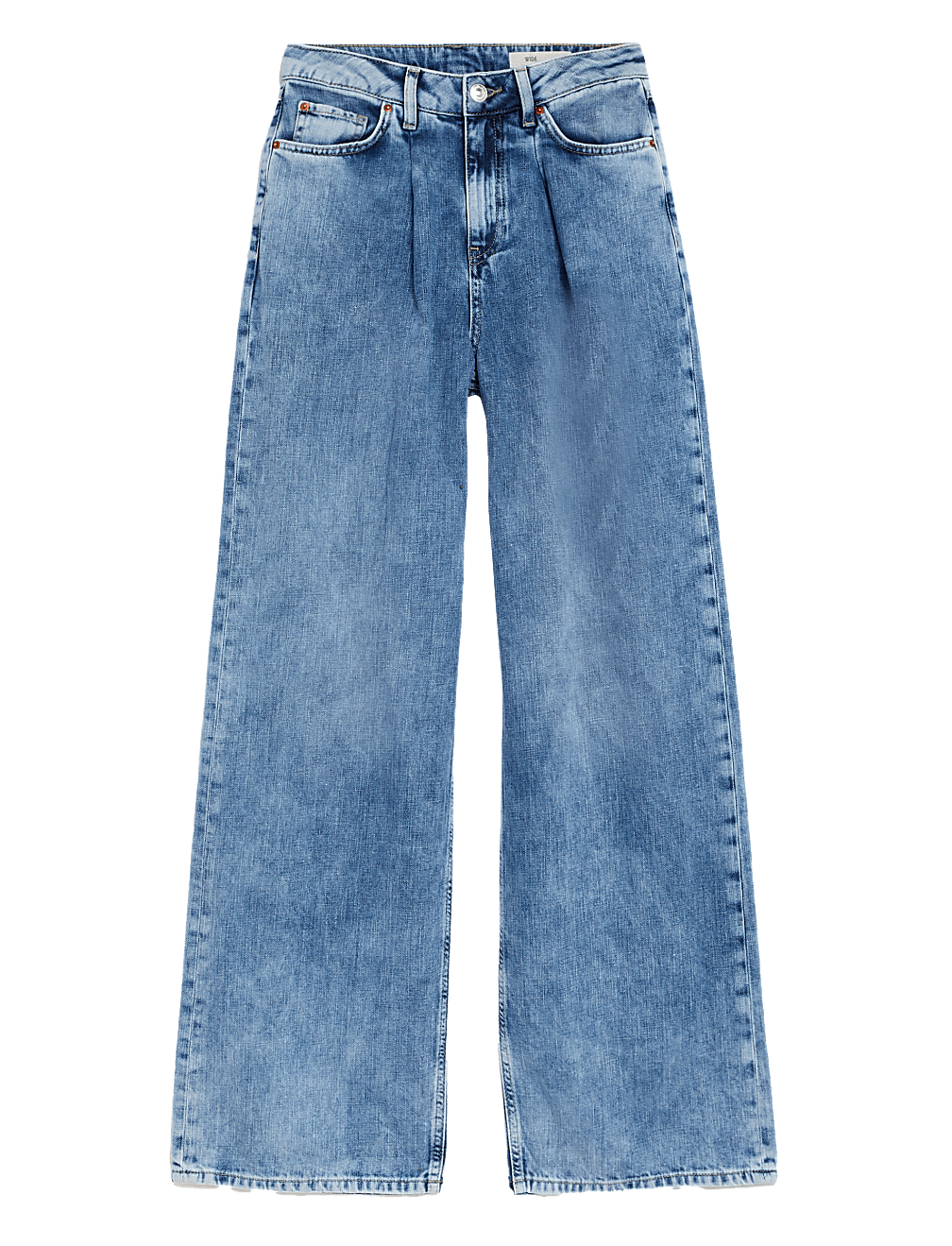 Linen Blend High Waisted Wide Leg Jeans