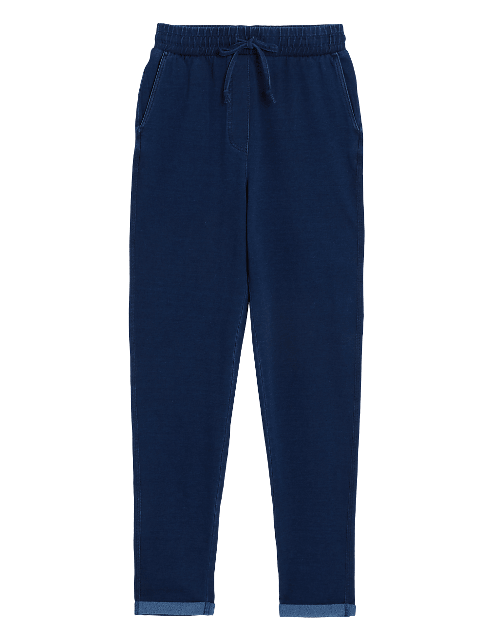 Jersey Denim Tapered Ankle Grazer Joggers