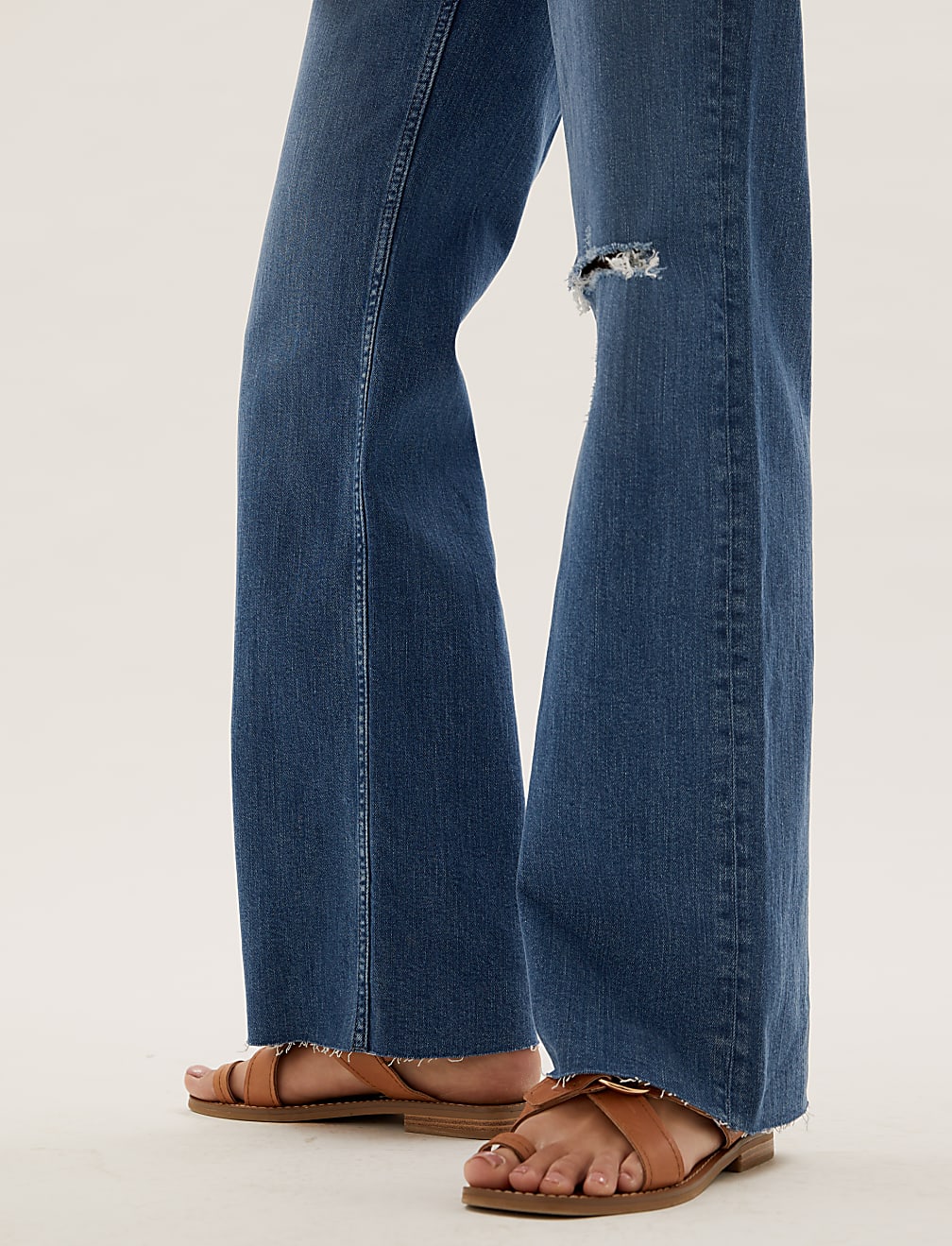 High Waisted Slim Fit Wide Leg Jeans