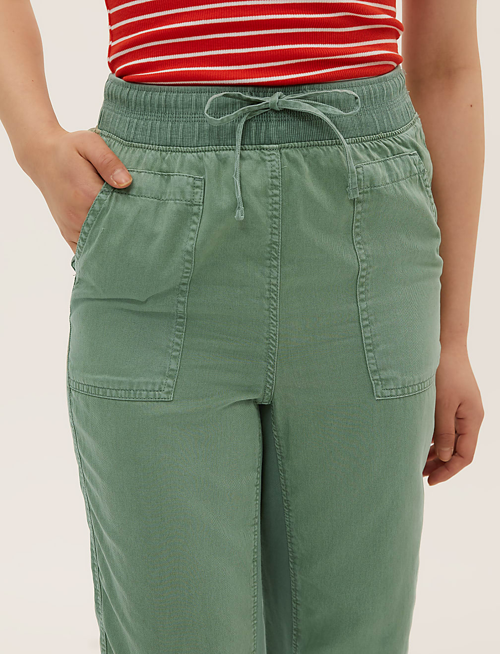 Tencel&trade; Blend Cuffed Ankle Grazer Joggers