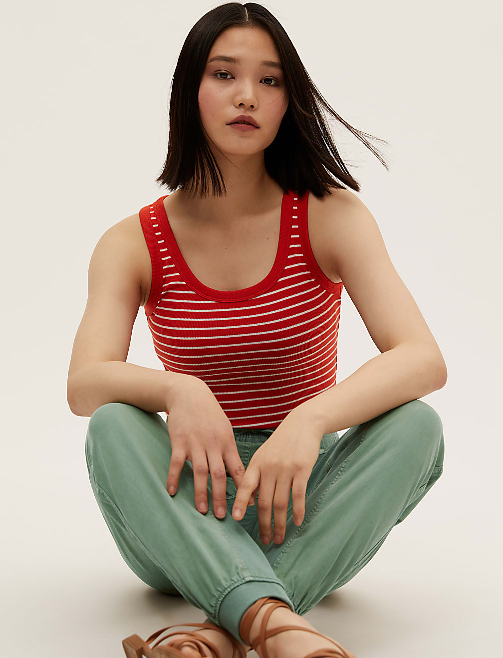 Tencel&trade; Blend Cuffed Ankle Grazer Joggers