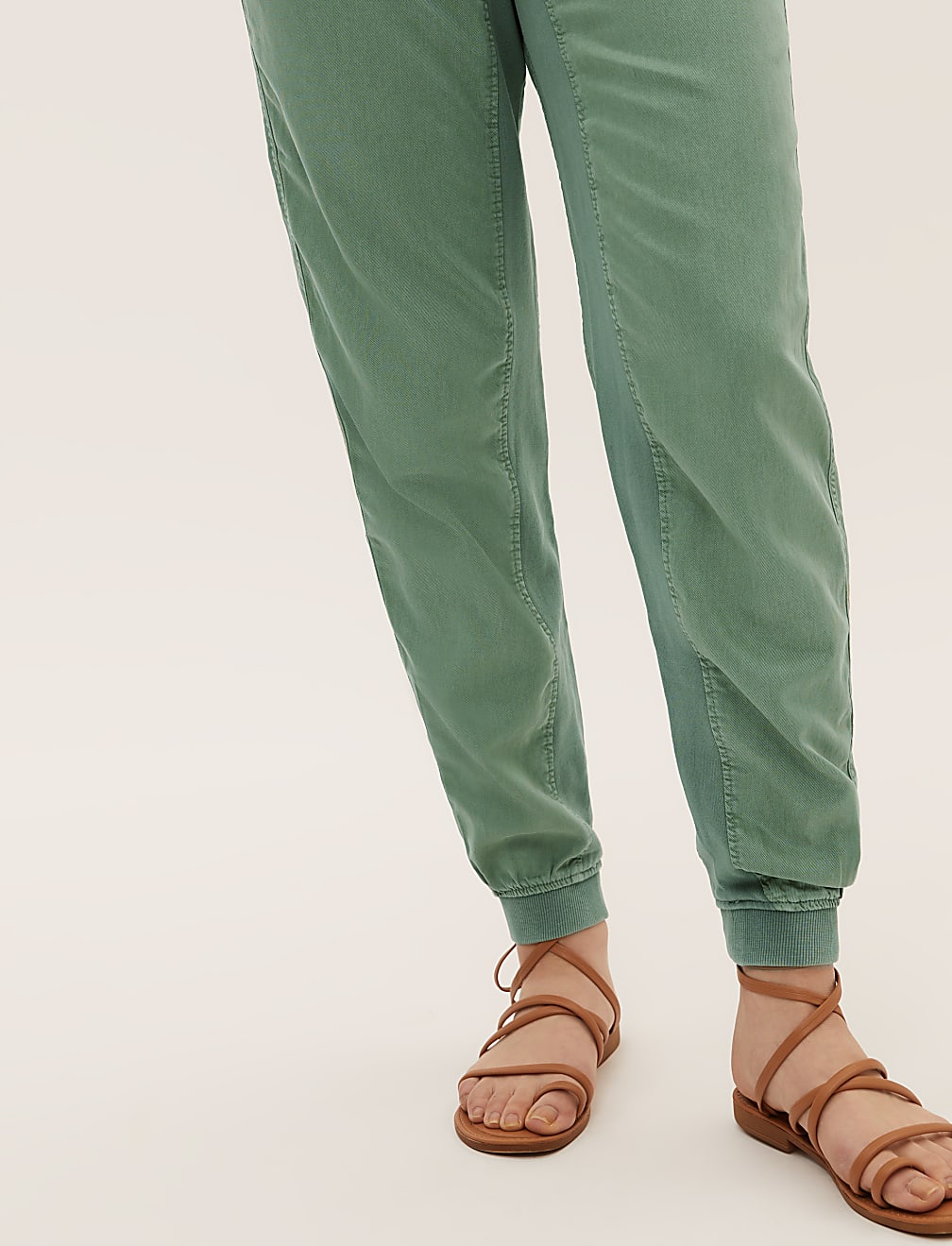 Tencel&trade; Blend Cuffed Ankle Grazer Joggers