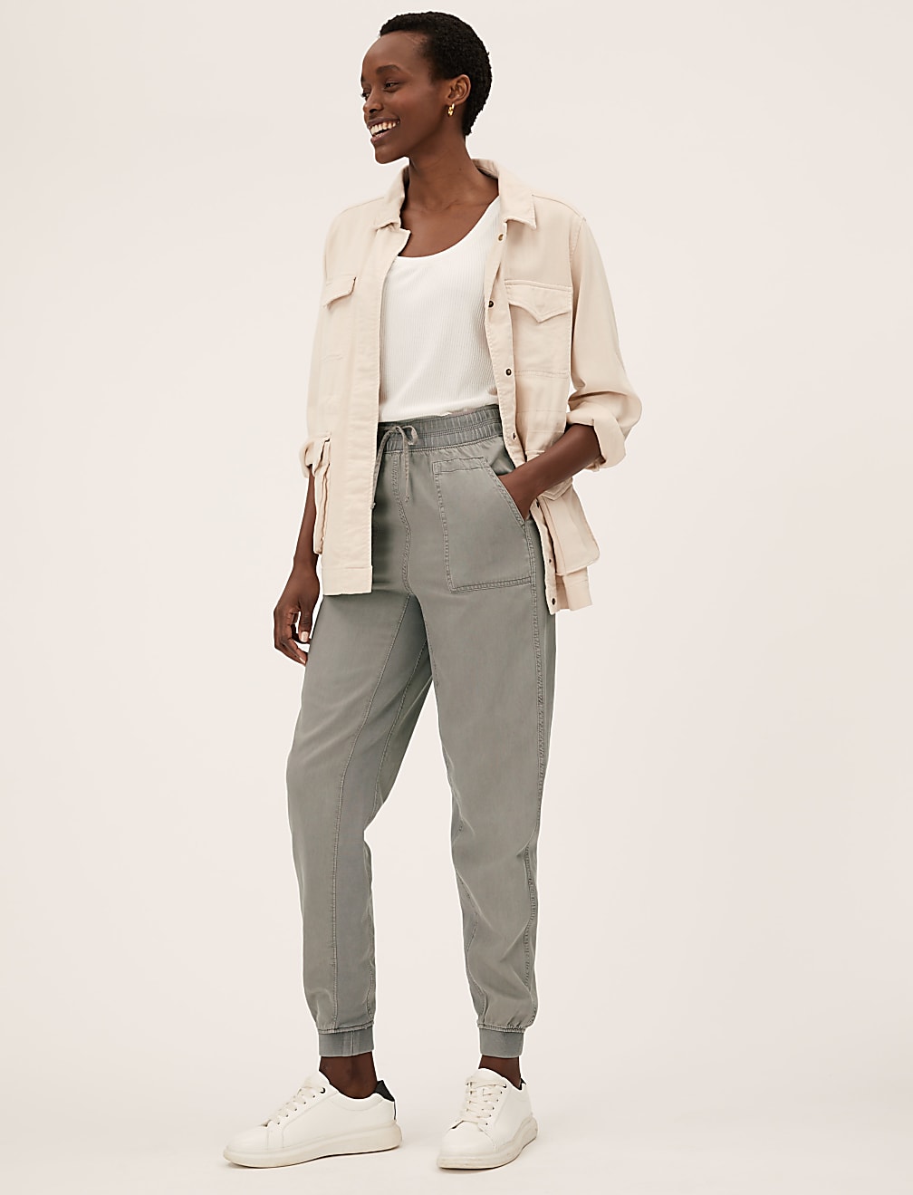 Tencel™ Blend Cuffed Ankle Grazer Joggers
