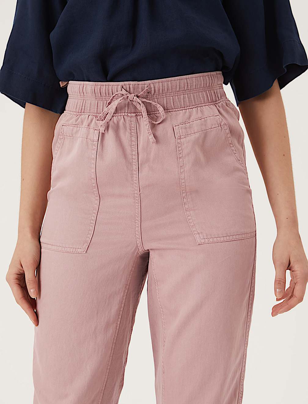 Tencel&trade; Blend Cuffed Ankle Grazer Joggers