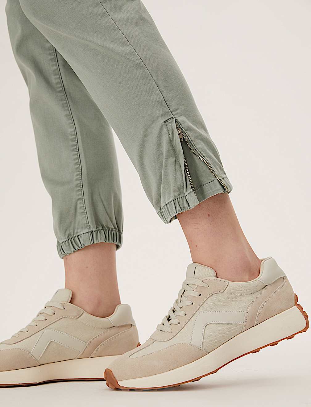 Cotton Blend Slim Fit Ankle Grazer Joggers
