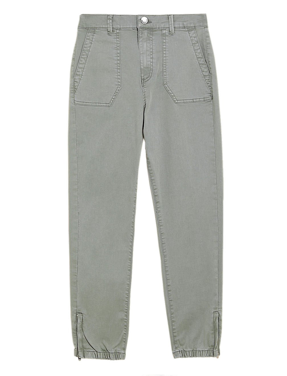 Cotton Blend Slim Fit Ankle Grazer Joggers