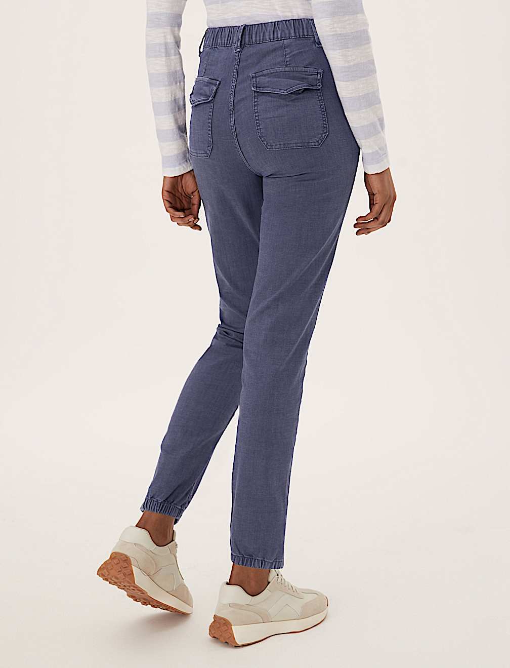Cotton Blend Slim Fit Ankle Grazer Joggers