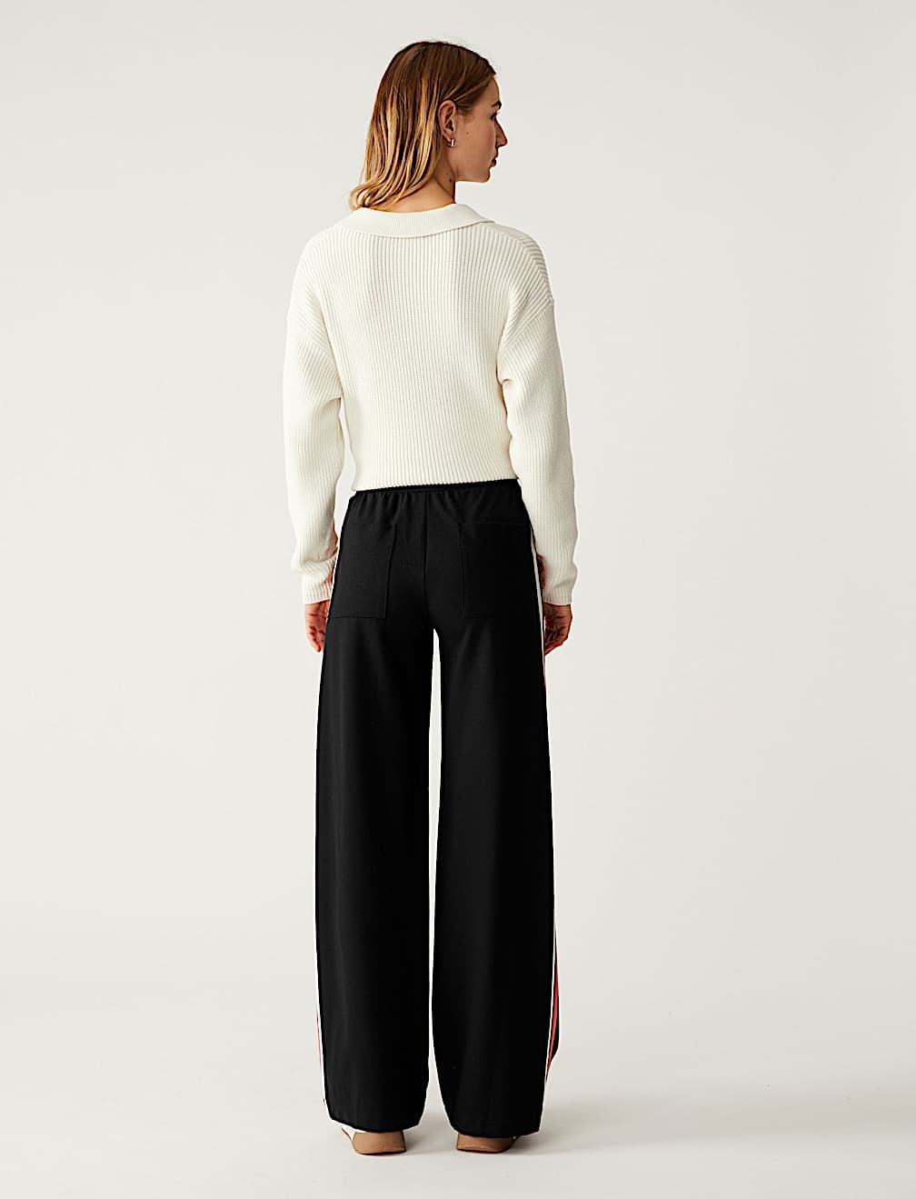 Side Stripe Wide Leg Trousers