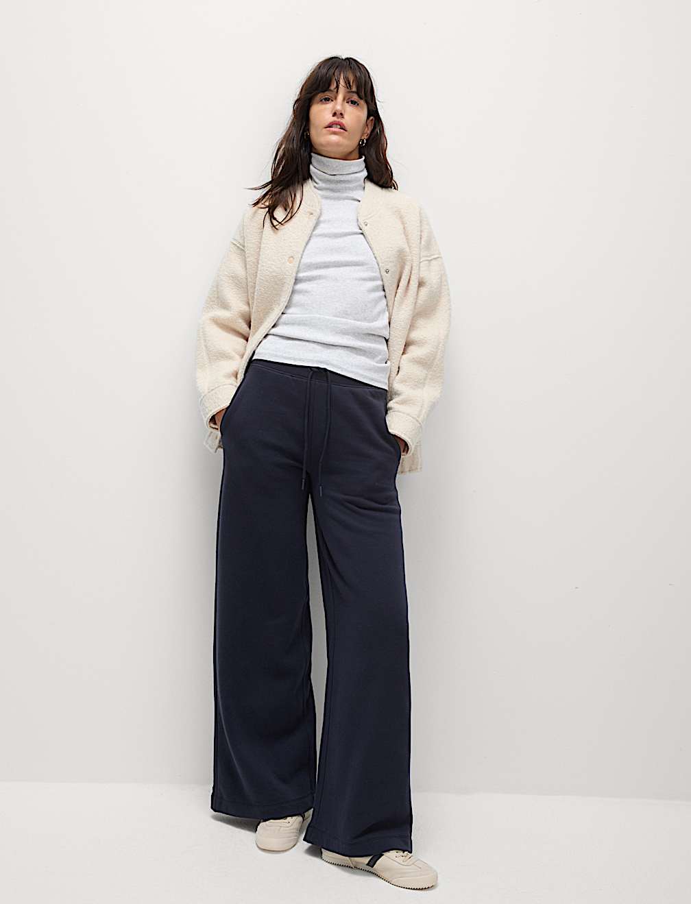 Cotton Rich Brushed Wide Leg Joggers