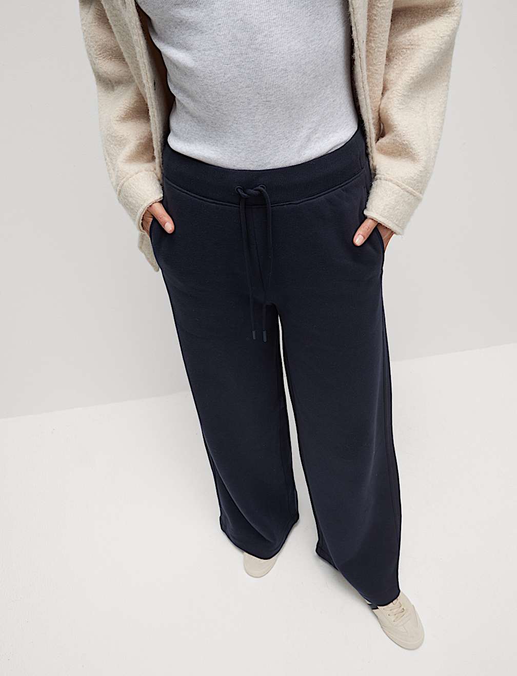 Cotton Rich Brushed Wide Leg Joggers