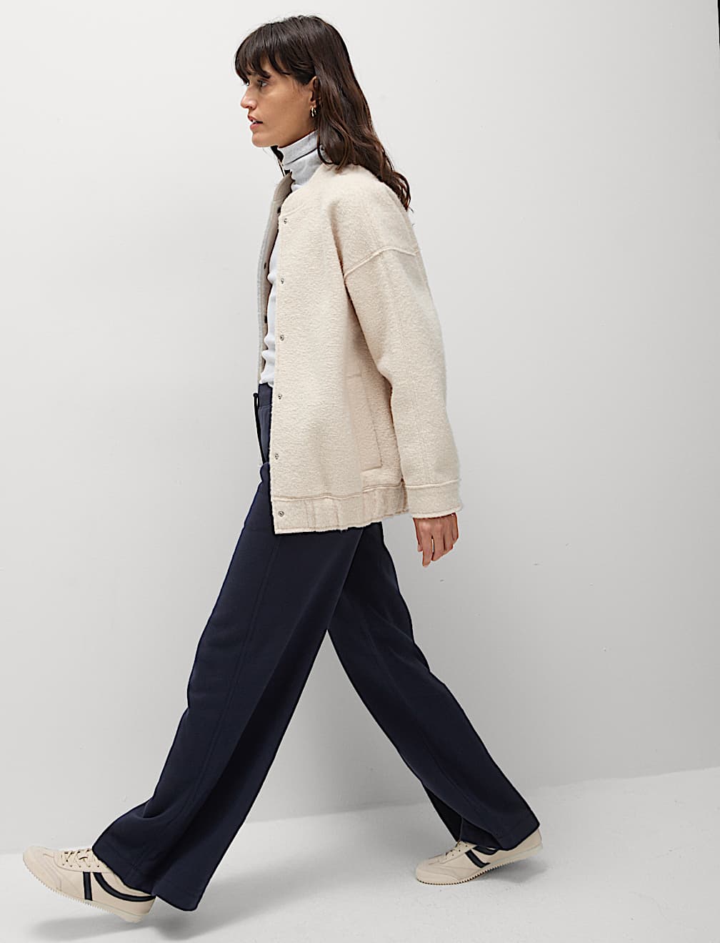 Cotton Rich Brushed Wide Leg Joggers