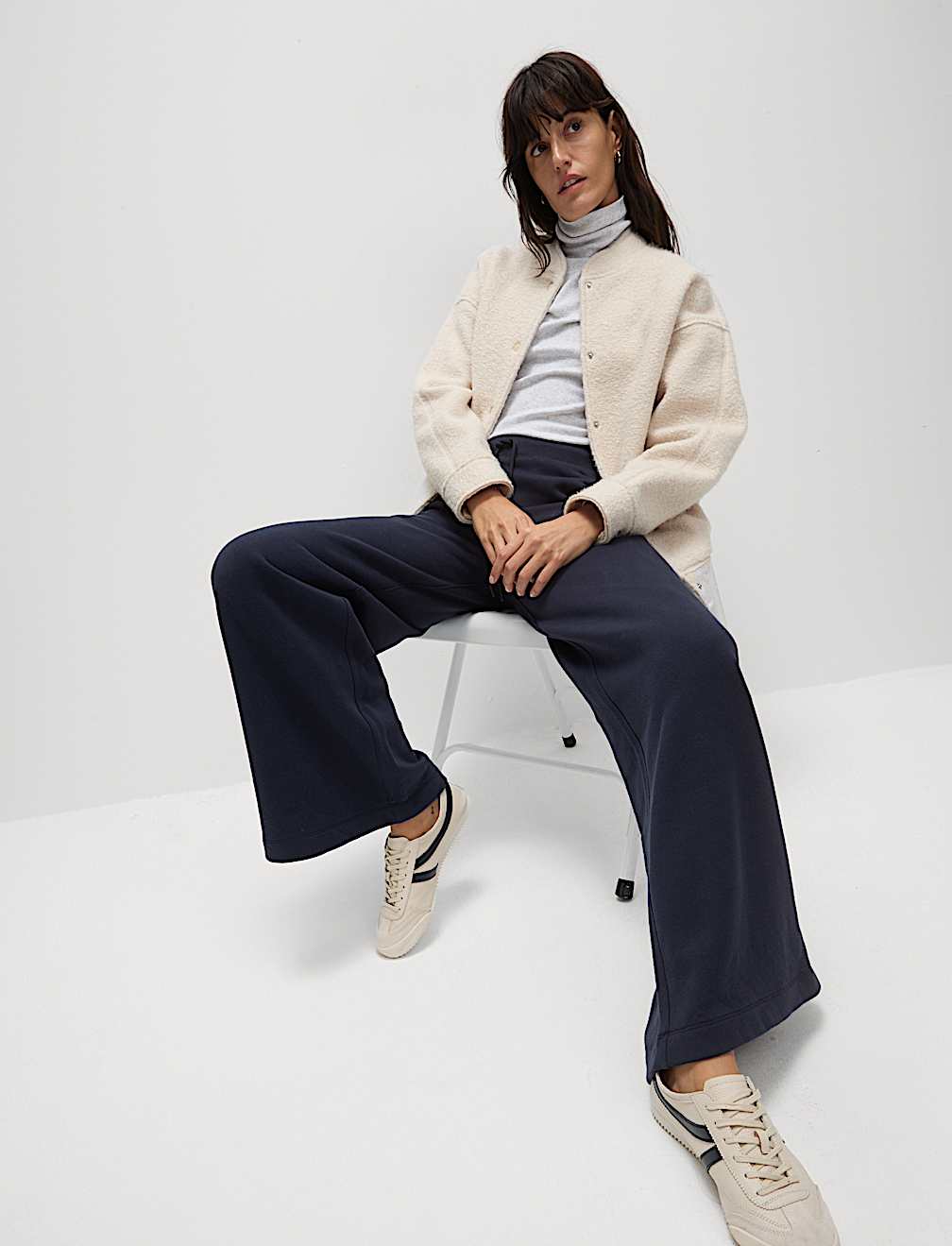 Cotton Rich Brushed Wide Leg Joggers