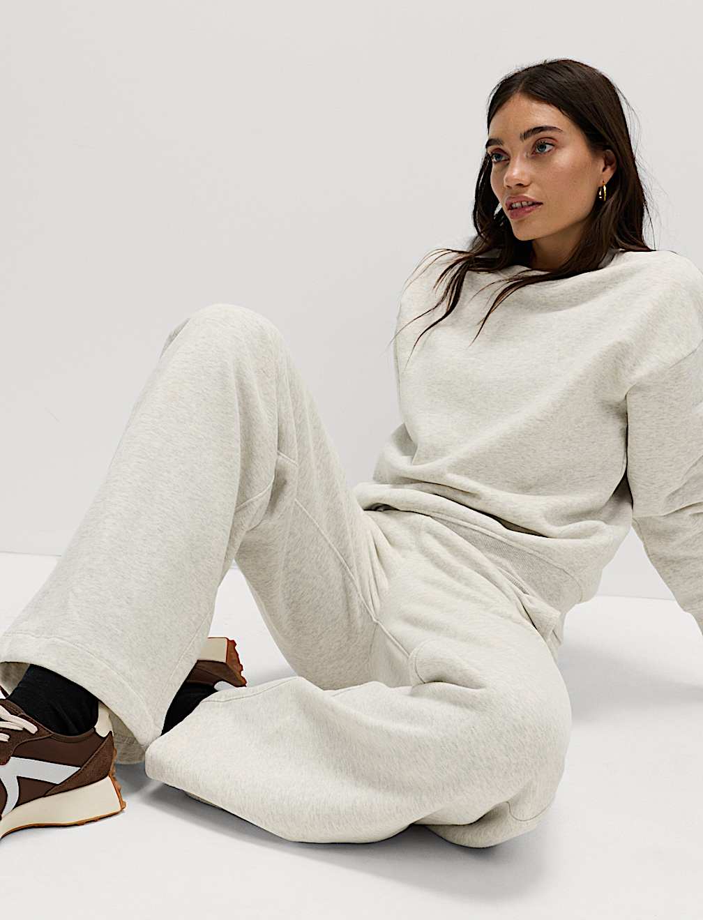 Cotton Rich Brushed Wide Leg Joggers