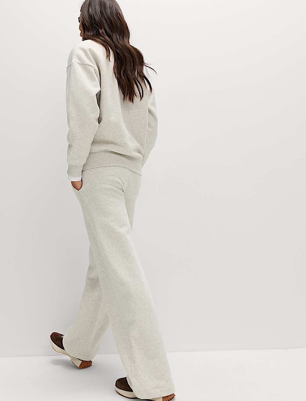 Cotton Rich Brushed Wide Leg Joggers