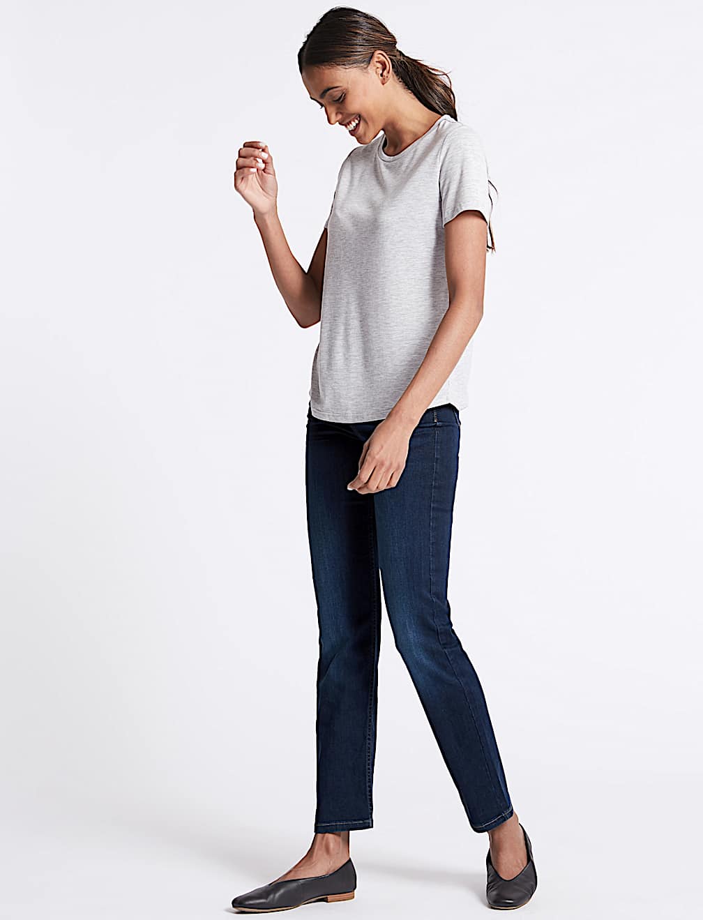 Sculpt & Lift Mid Rise Straight Leg Jeans