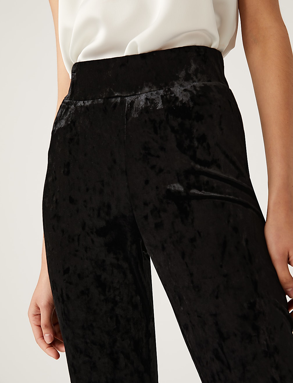 Velour High Waisted Flared Leggings