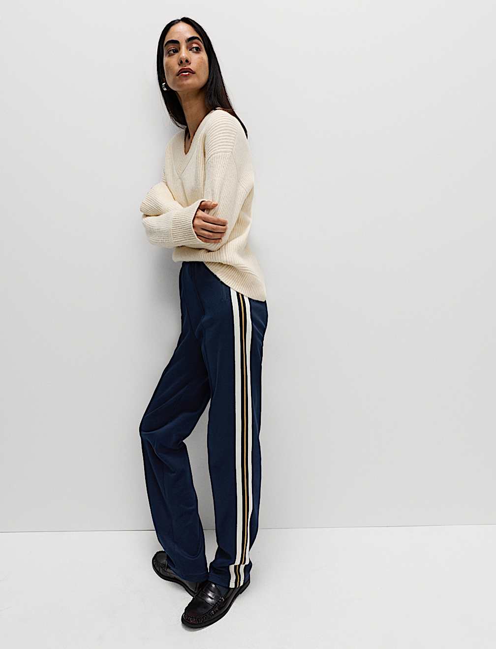 Cotton Rich Retro Side Stripe Joggers