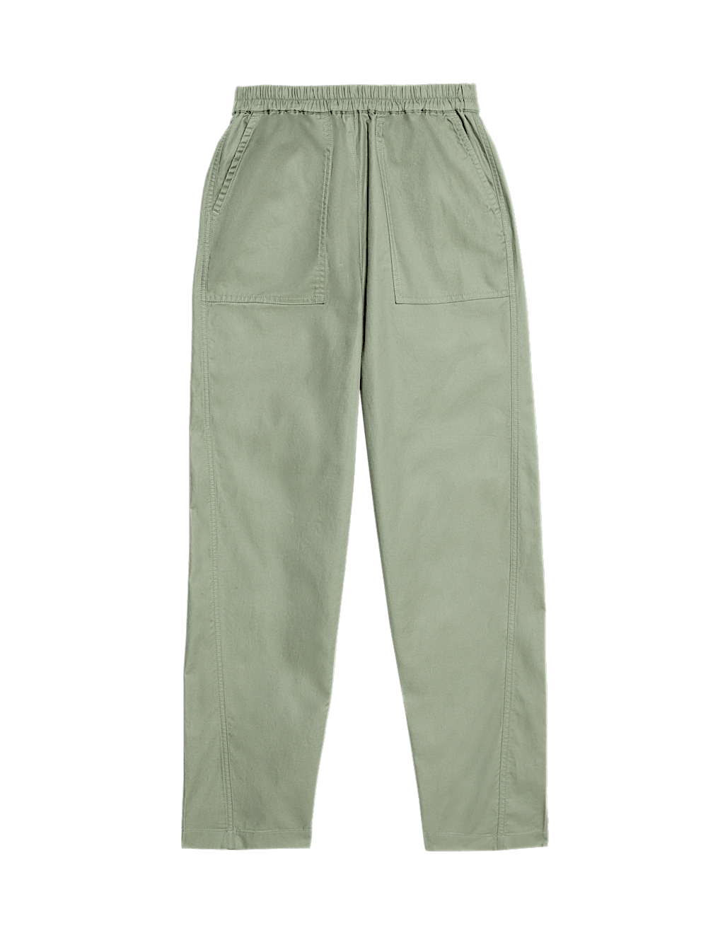 Pure Cotton Pull On Carrot Leg Trousers