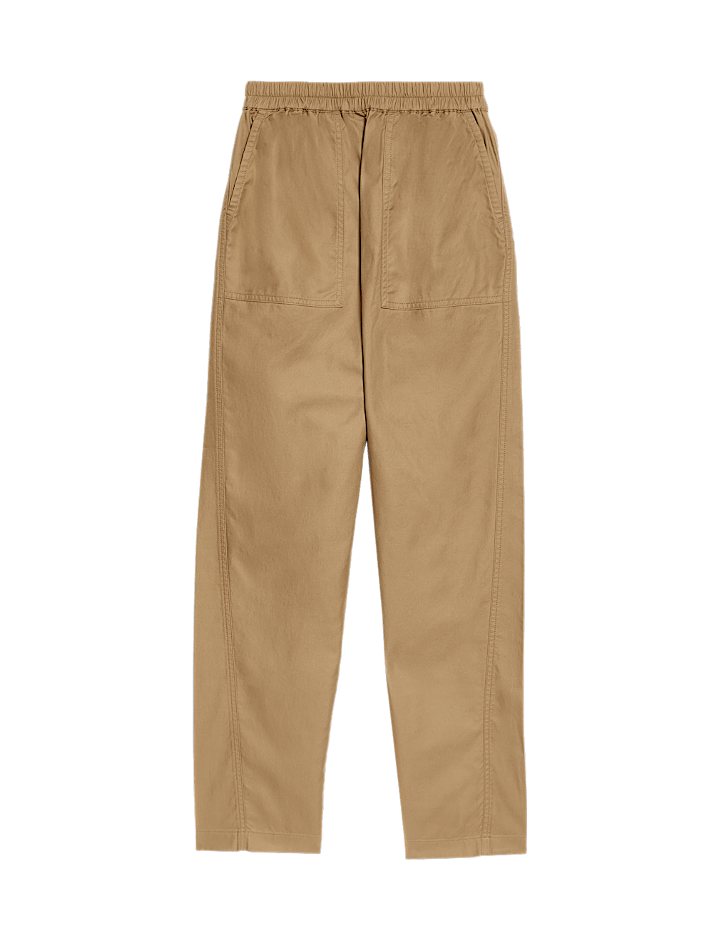 Pure Cotton Pull On Carrot Leg Trousers