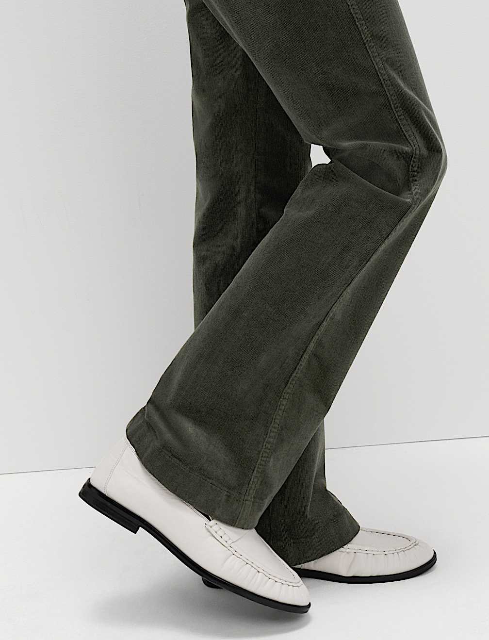 Cotton Rich Cord Flared Slim Fit Trousers