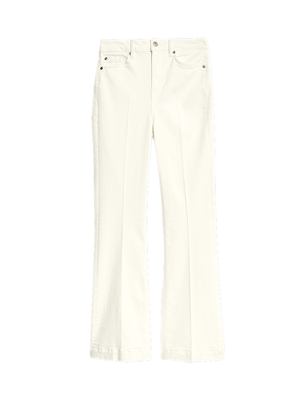 High Waisted Crease Front Slim Flare Jeans