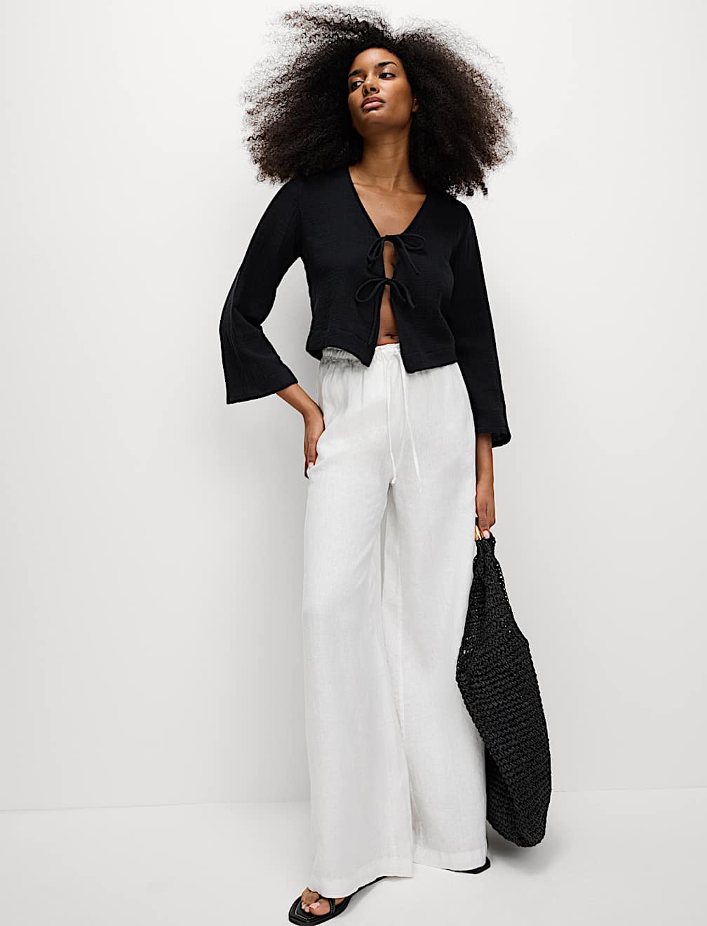 Pure Linen Palazzo Trousers