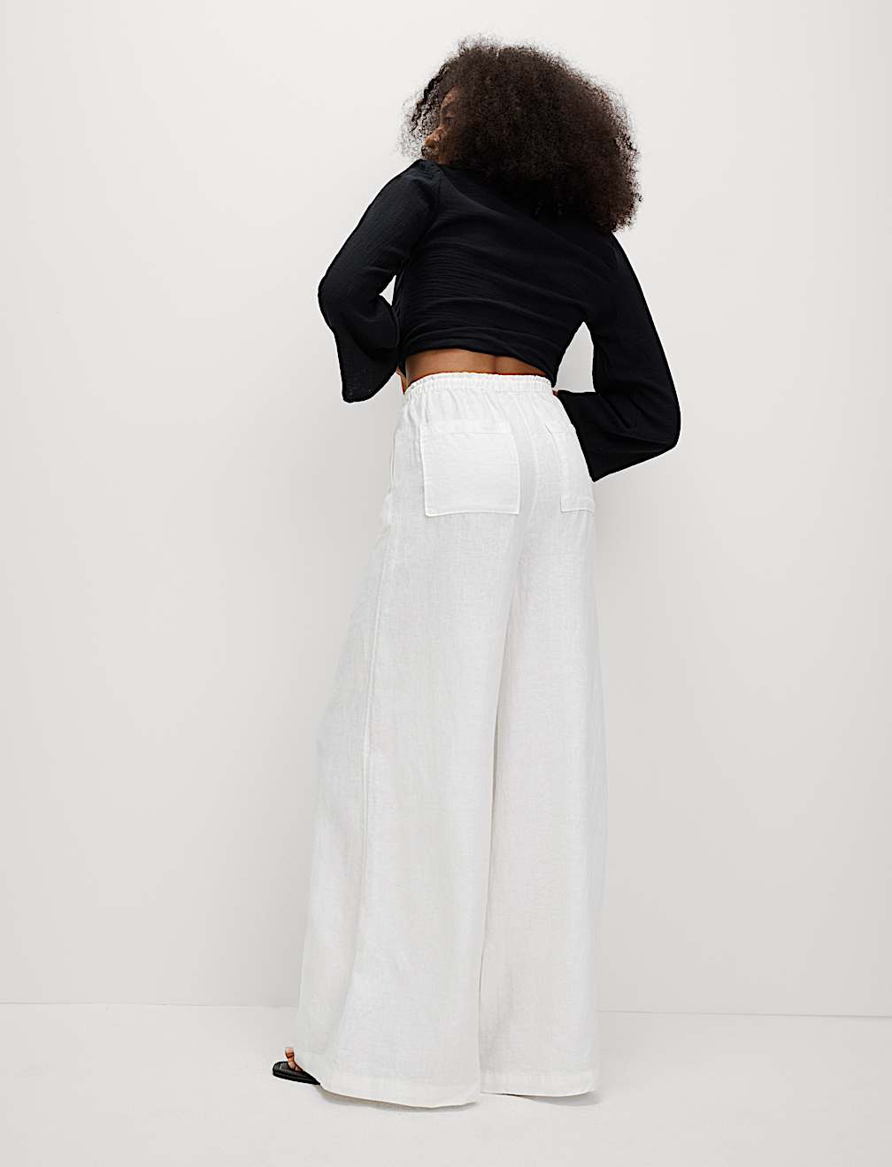 Pure Linen Palazzo Trousers