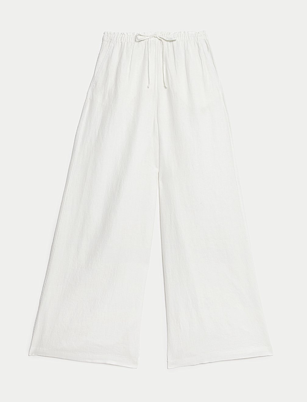 Pure Linen Wide Leg Palazzo Trousers