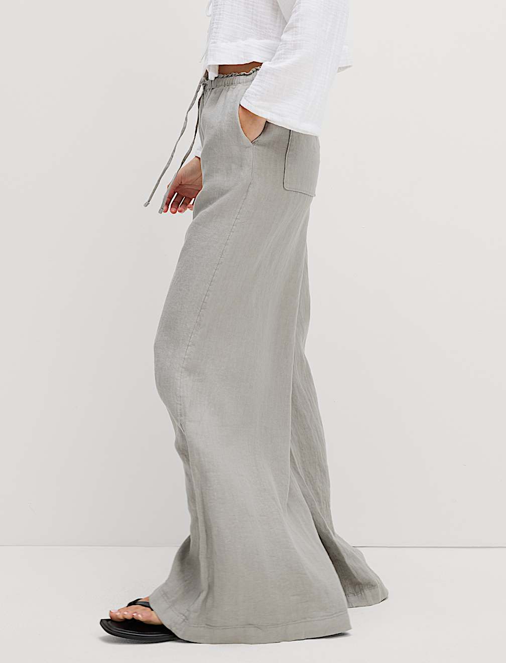 Pure Linen Palazzo Trousers