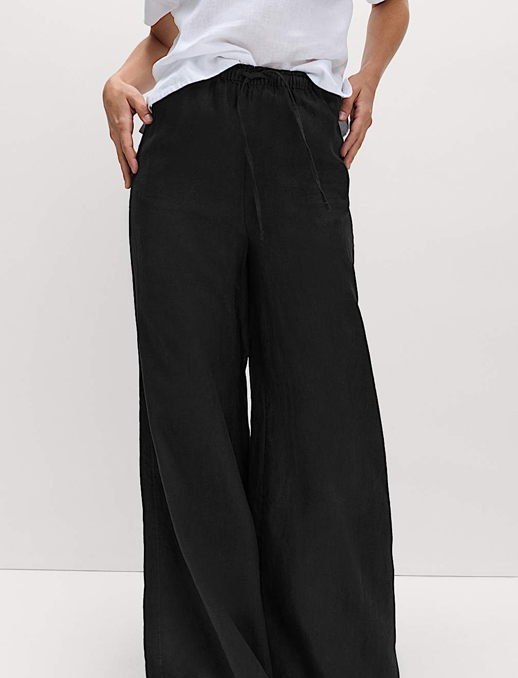 Pure Linen Palazzo Trousers