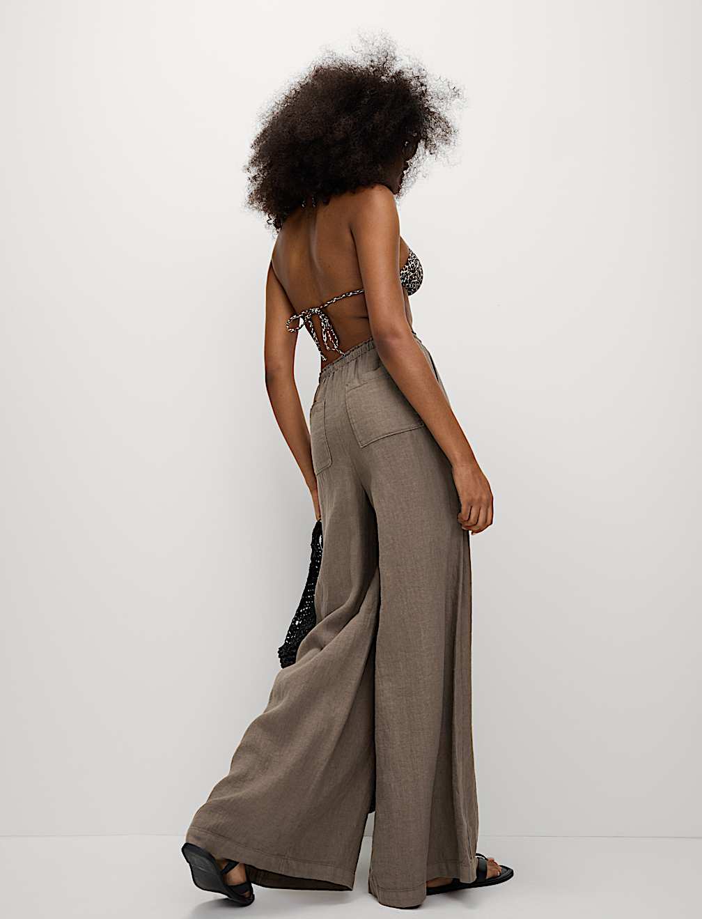 Pure Linen Palazzo Trousers