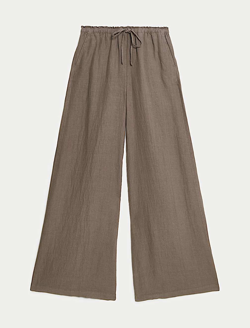Pure Linen Wide Leg Palazzo Trousers