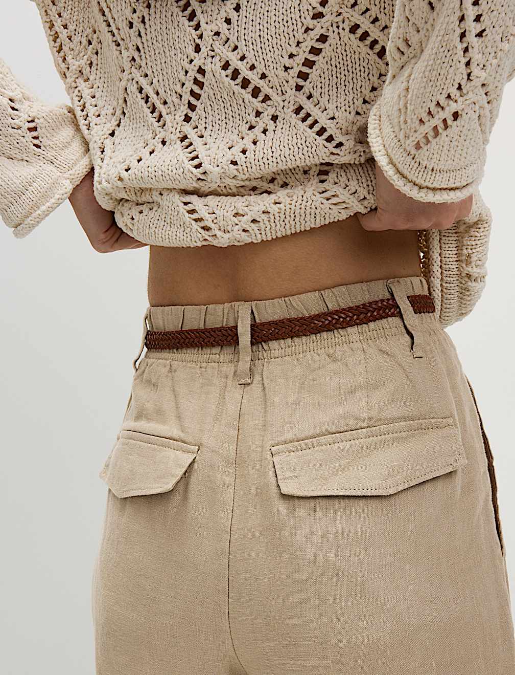 Pure Linen Tapered Trousers