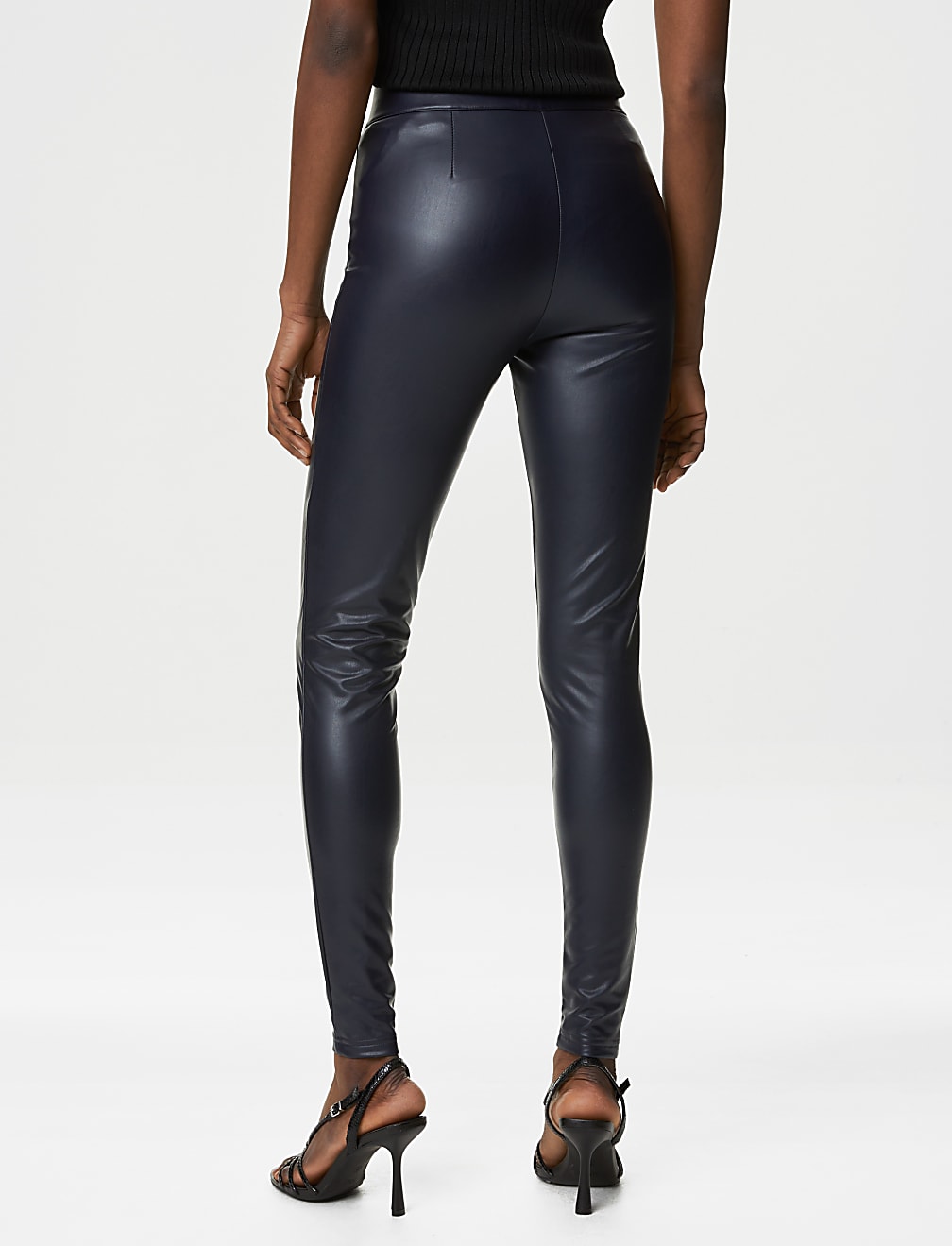Leather Look High Waisted Leggings