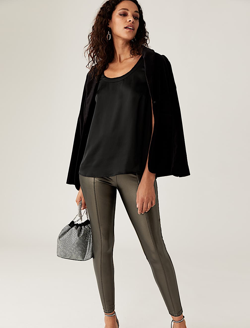 Leather Look High Waisted Leggings
