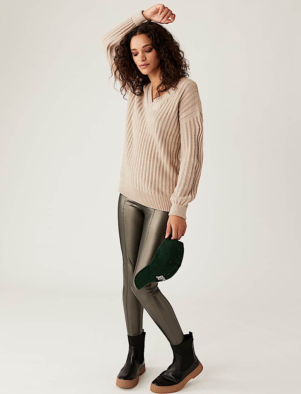 Leather Look High Waisted Leggings
