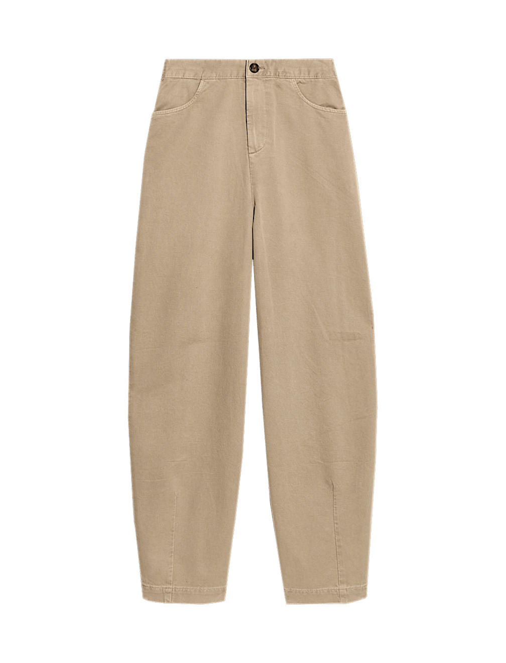 Elasticated Waist Barrel Leg Casual Trousers