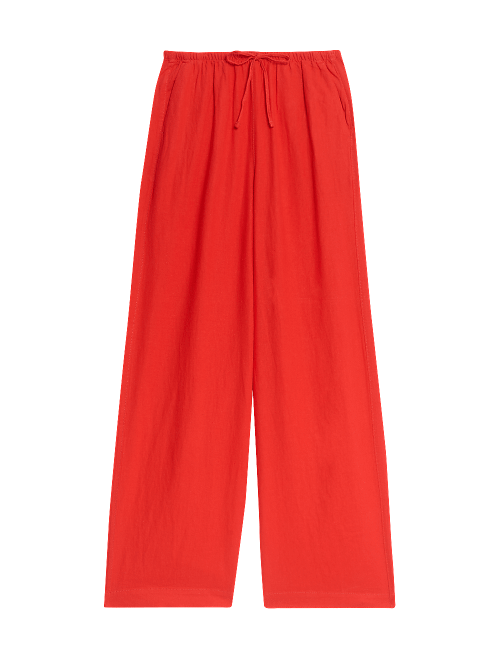 Linen Blend Wide Leg Trousers