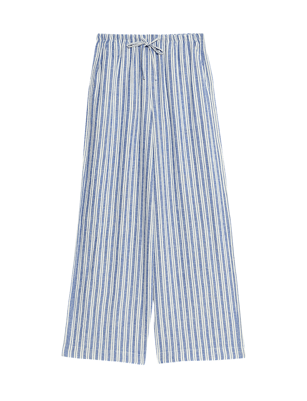Linen Blend Wide Leg Trousers