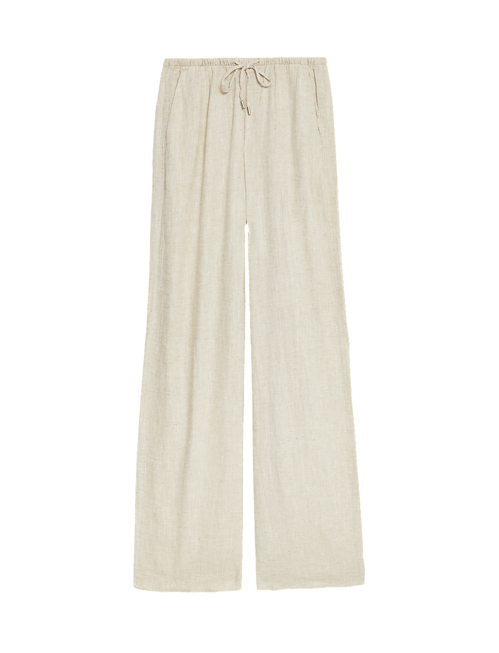 Linen Blend Wide Leg Trousers