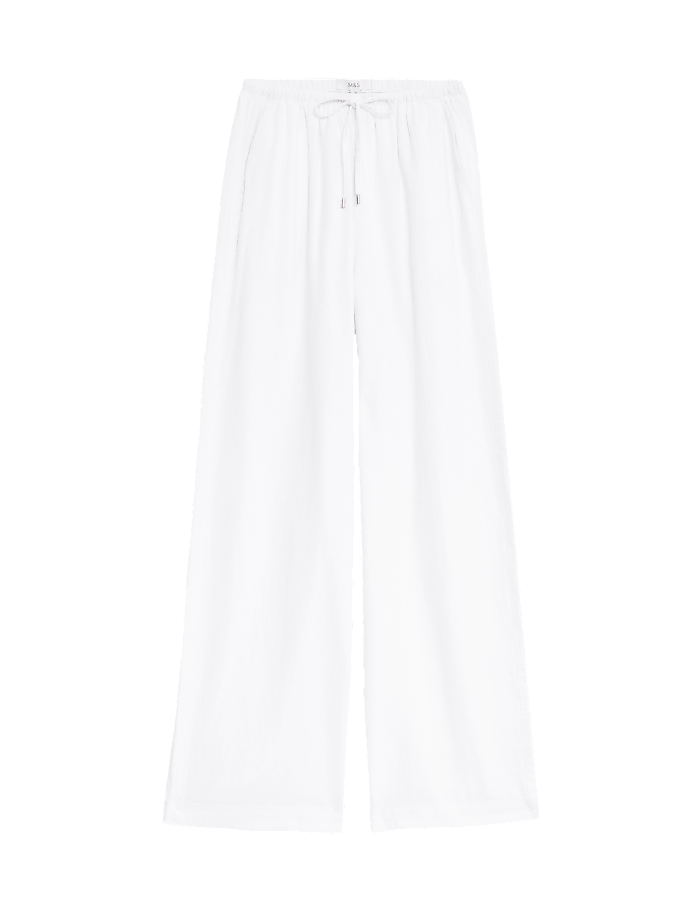 Linen Blend Wide Leg Trousers