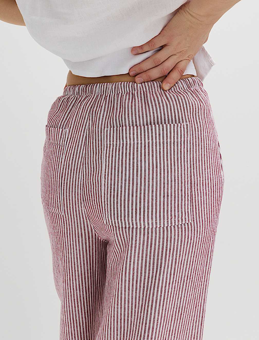 Linen Blend Wide Leg Trousers