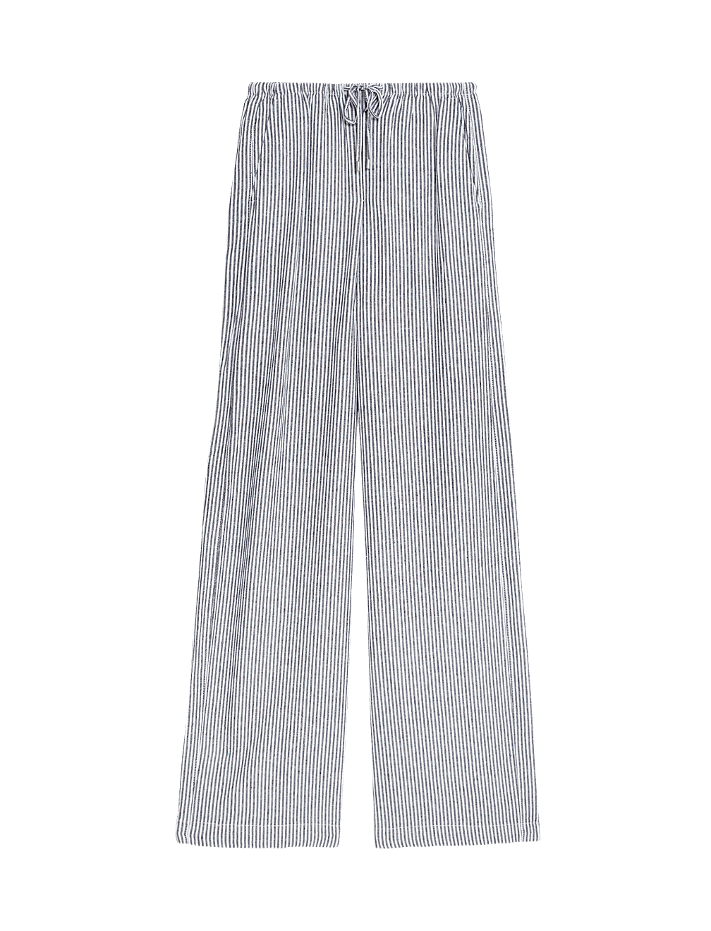 Linen Blend Wide Leg Trousers